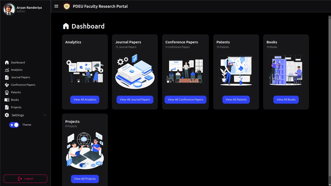 University Research Portal screenshot 4